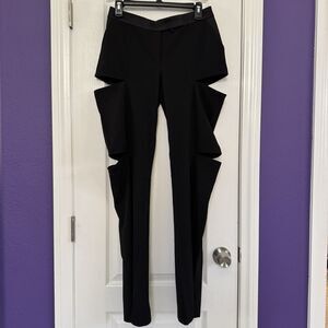 BEBE Vintage Y2K Black Multi Zippered Leg Dress Pants Slacks Mid Rise Size 6